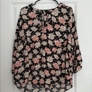 Torrid Pink Floral 3/4 Sleeve Blouse